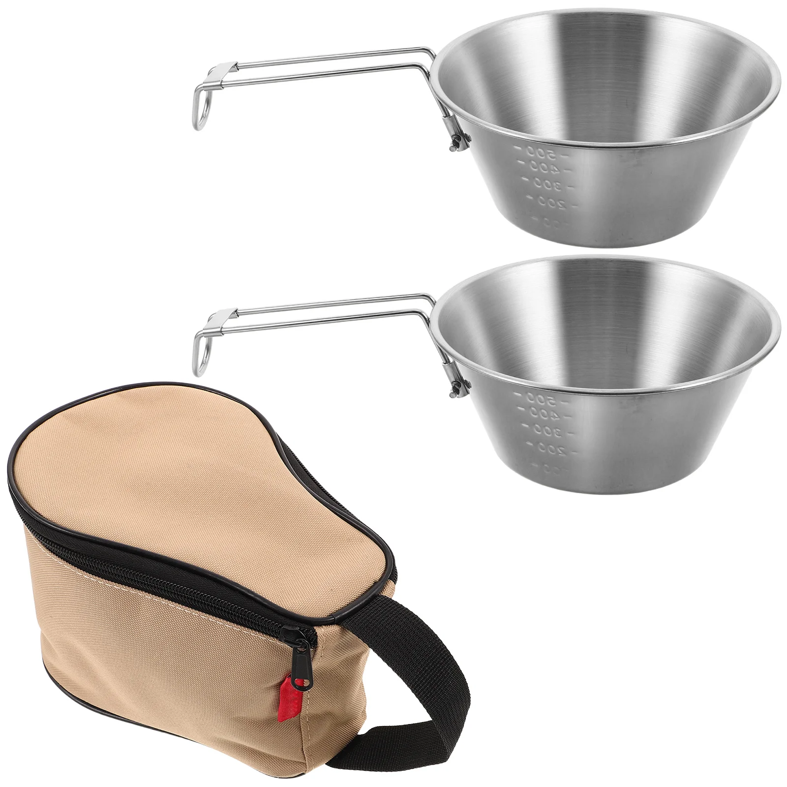 

1 комплект, набор мисок для кемпинга, складная портативная посуда из нержавеющей стали, 500 мл, уличная посуда для пеших прогулок, пикника, барбекю, путешествий