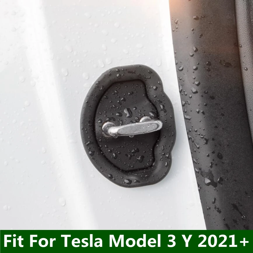 

Mute Damping Cushion Silicone Door Lock Buckle Car Anti-collision Protector Cover For Tesla Model 3 Y 2018 - 2025 Accessories