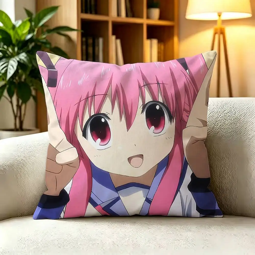 Anime A-Angel B-Beats Pillow Case Living Room Sofa Cushion Cover Suitable For Home Bedroom Room Decoration