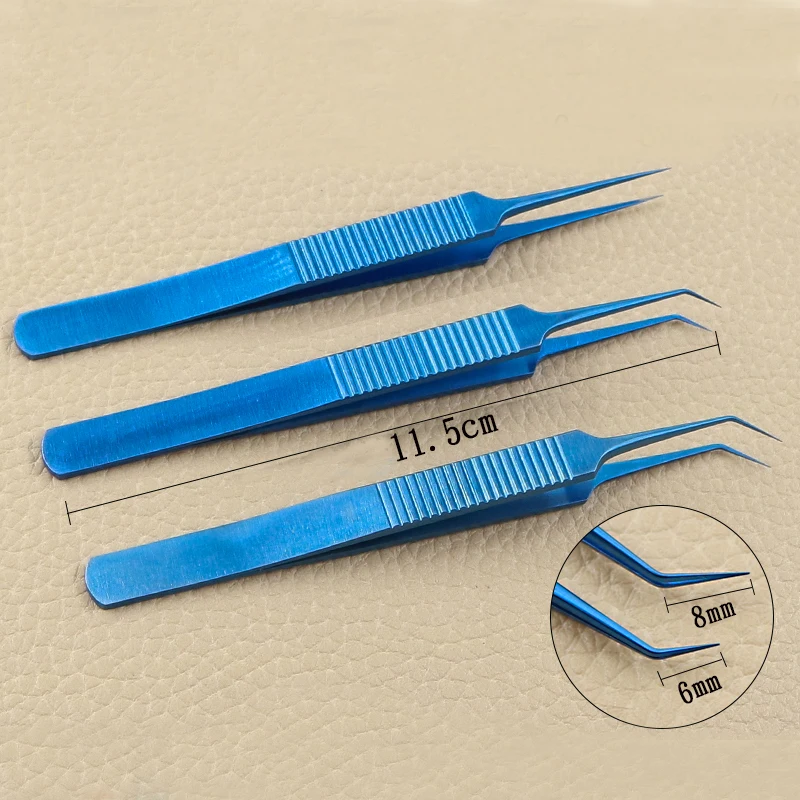 Titanium alloy hair planting tweezers platform tweezers straight elbow hair pulling tweezers hair transplant tweezers