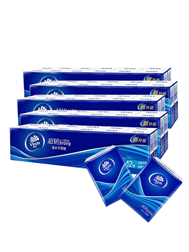 Vinda Fazzoletto di carta portatile 4 strati 8 eets Carta igienica ultra resistente senza profumo piccola Pa V0036 Asciugamani di carta Life