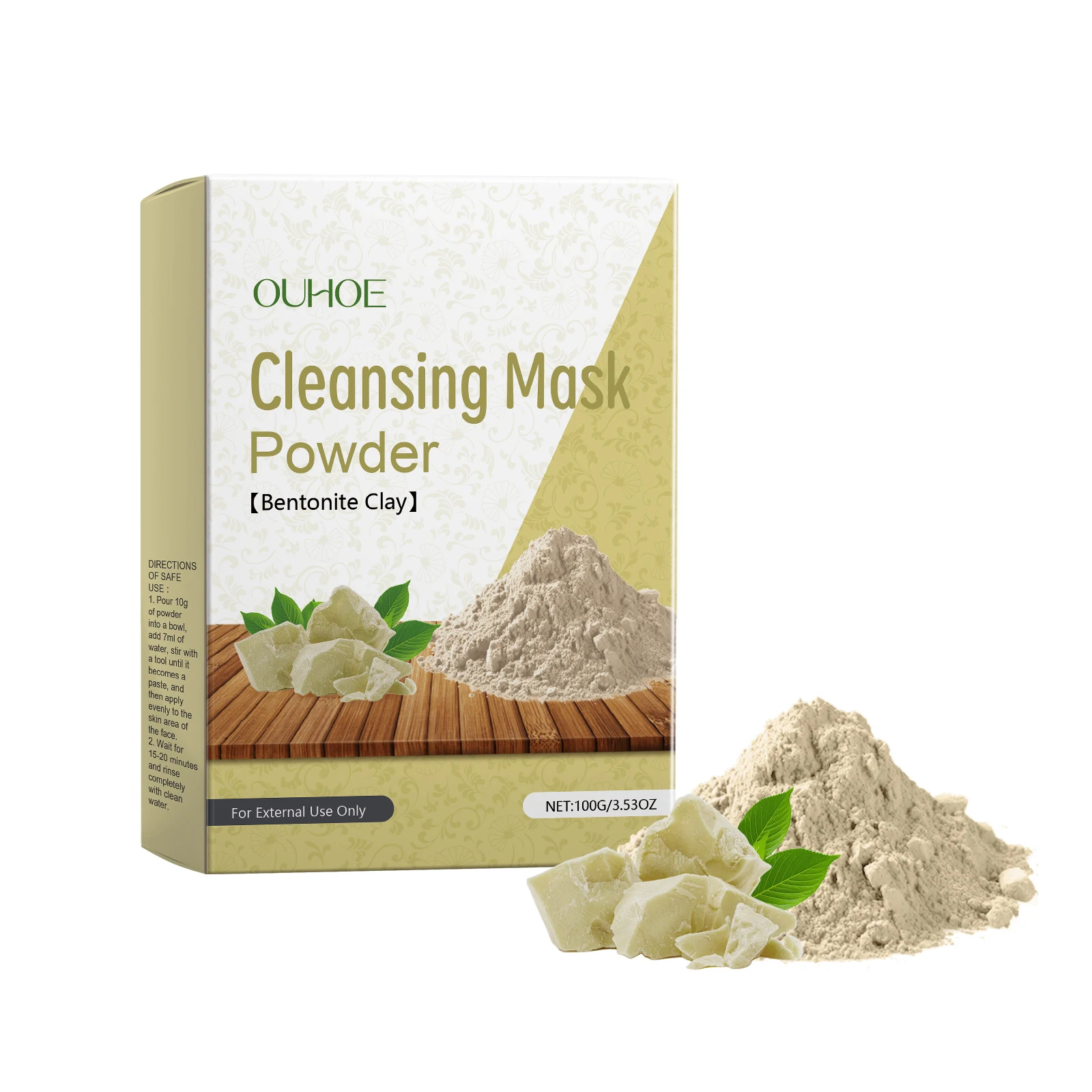 

Bentonite Clay Cleansing Mask Powder – Deep Pore Detox & Oil Control | 100g/3.53oz