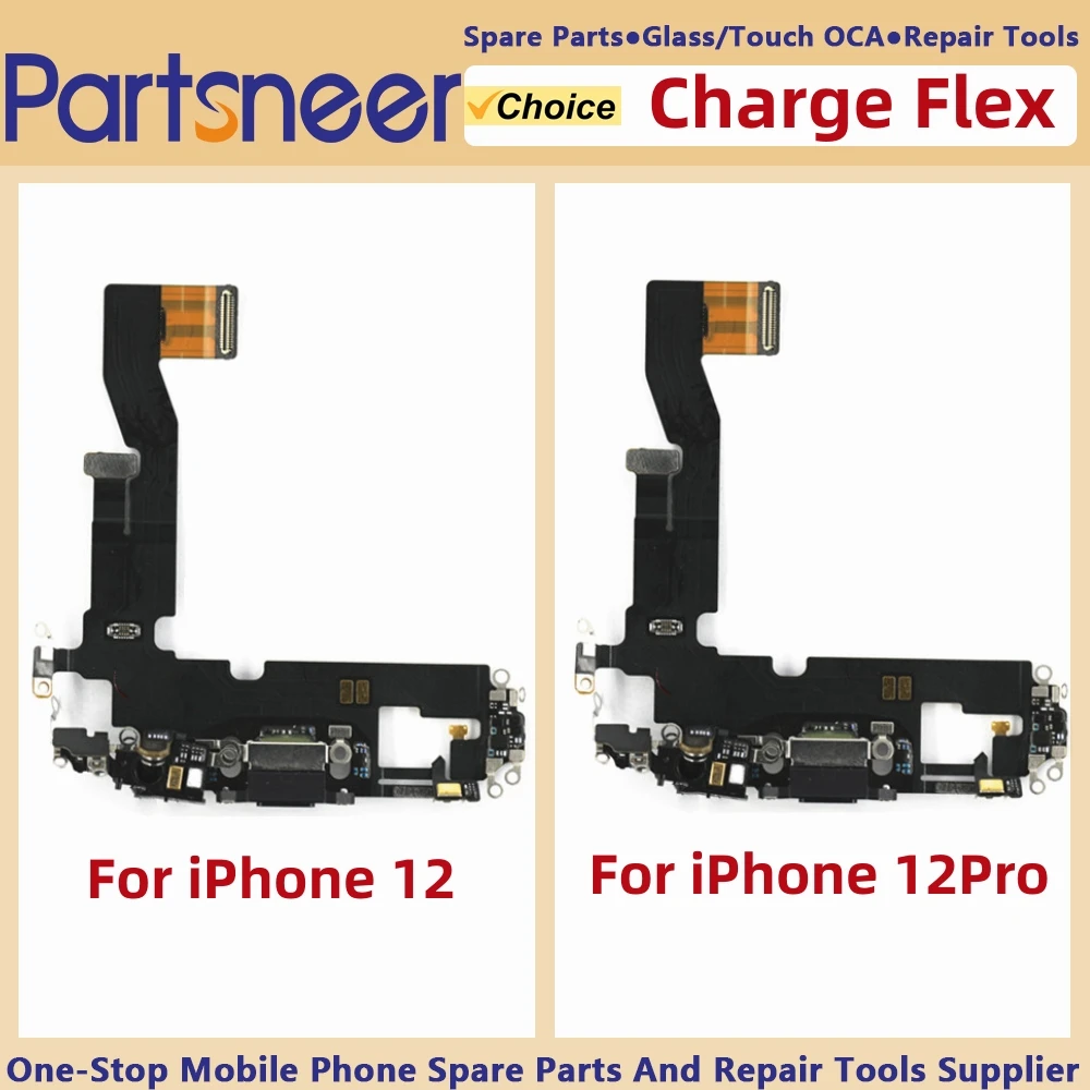 Compatible with iPhone 12/iPhone 12 Pro- Charging Port Flex Cable - Headphone Port/Microphone/Antenna Replacement