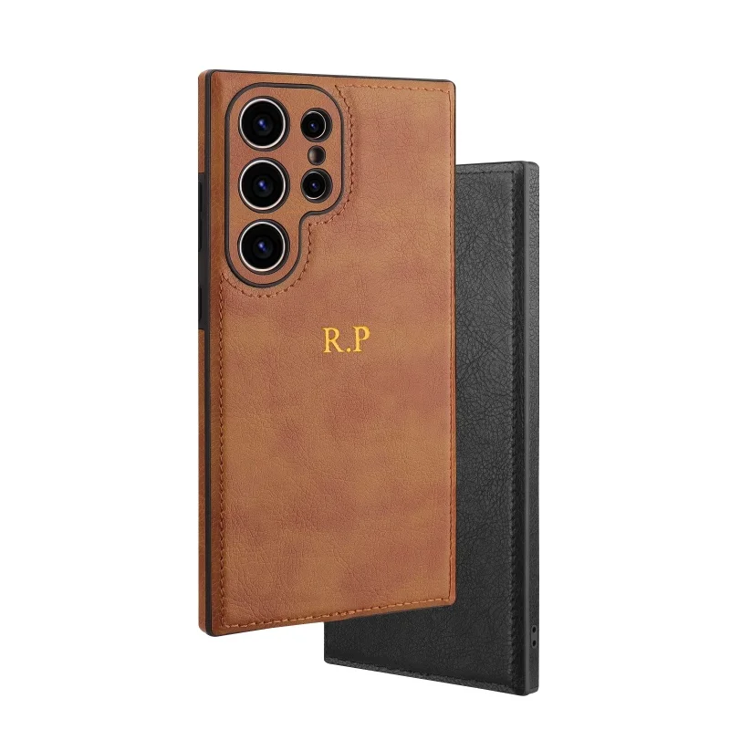 تخصيص تخصيص اسم الأولي حافظة هاتف جلدية لهاتف سامسونج S25 S24 Ultra S21 S22Plus S22 S23 Ultra غطاء حماية العدسة