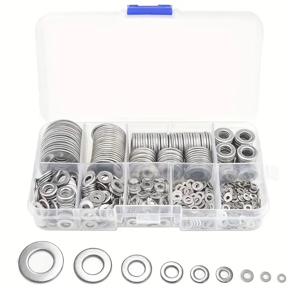 Item Name: 180PCs Flat Washers Set Big Plain Washers Gaskets M2 M2.5 M3 M4 M5 M6 M8 M10 Metal Washers Fastener