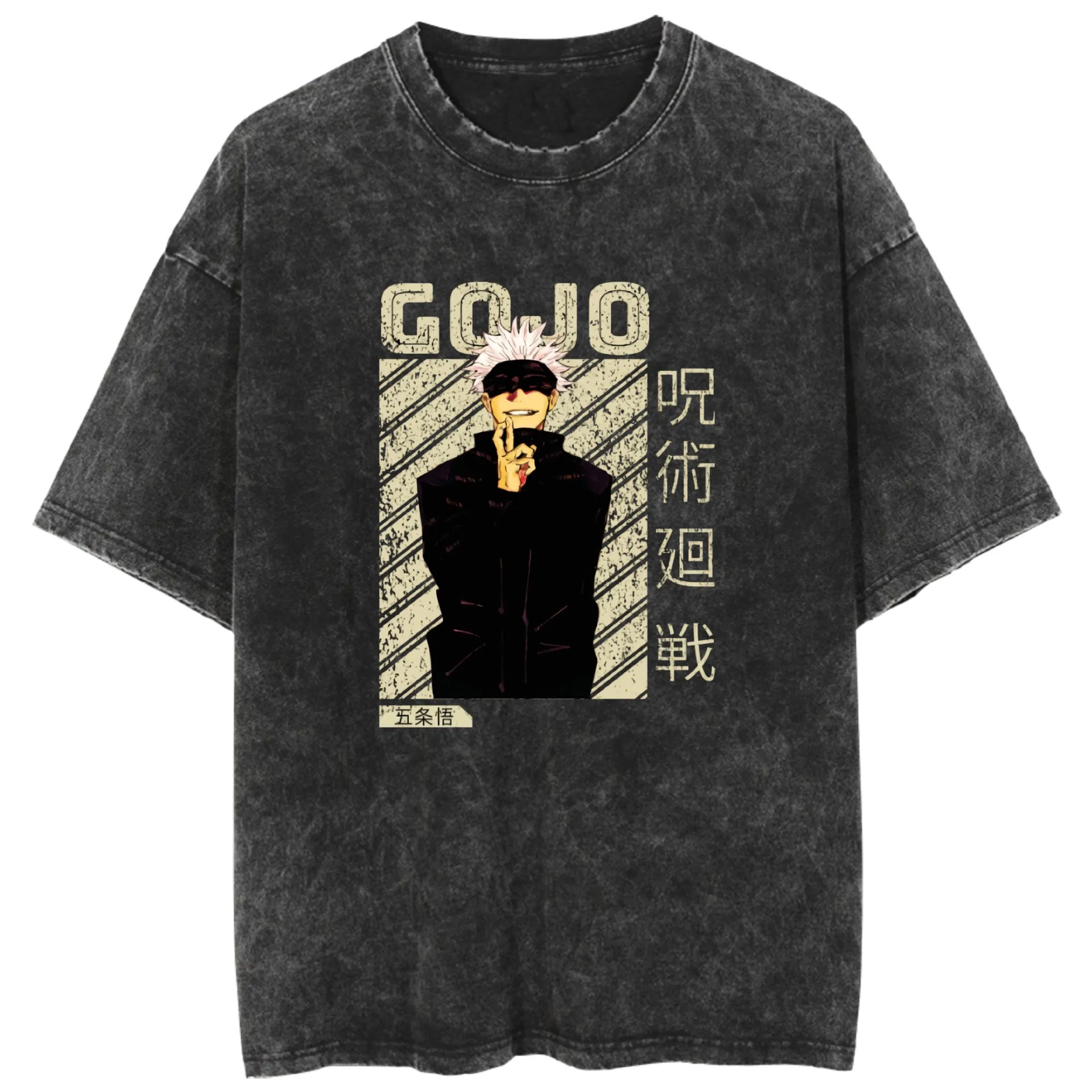 

Винтажное аниме ‌ ‌ ‌ ‌ Футболка Gojo Satoru Jujutsu Kaisen, летние хлопковые футболки для мужчин и женщин, уличная одежда, повседневная модная футболка с коротким рукавом для пары