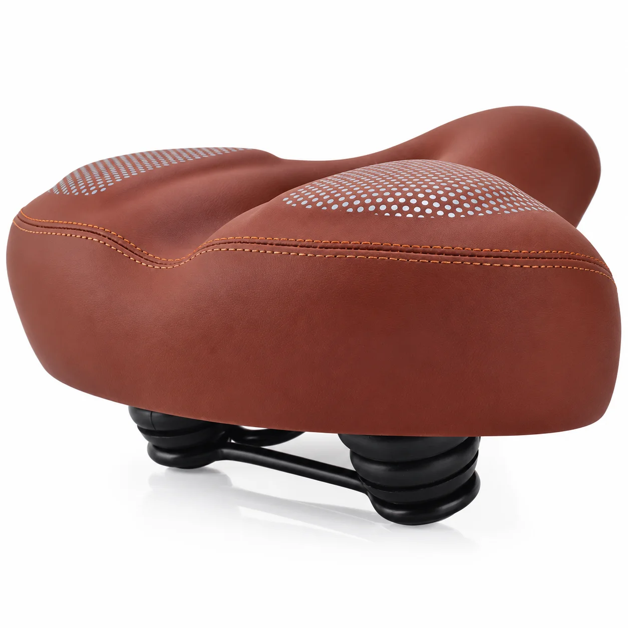 Oversized Comfort Bike Seat with Dual Spring Suspension for Cruiser Exercise Bike and City Bicycle