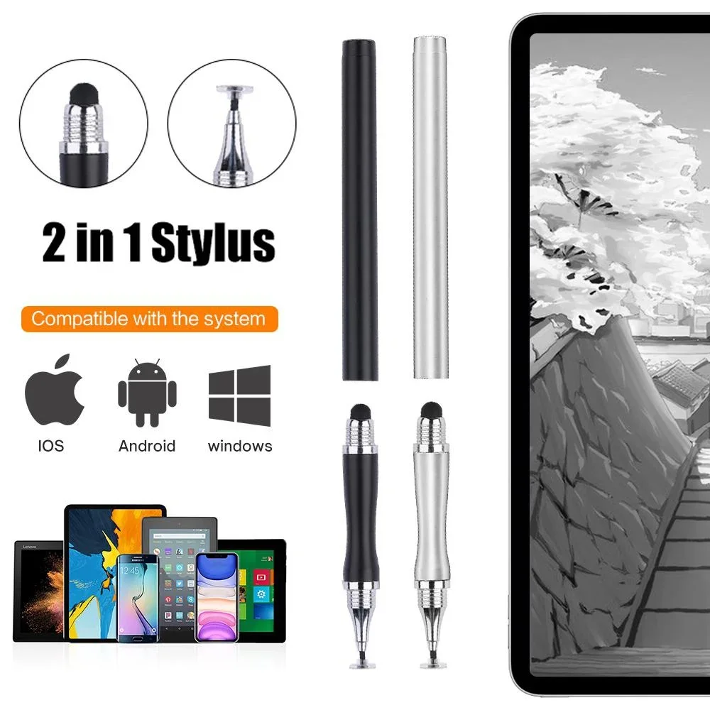 STONEGO 2-in-1 Stylus Pen for Capacitive Screens - Universal Touch Pen and Drawing Tool for Mobile Phones and Pad