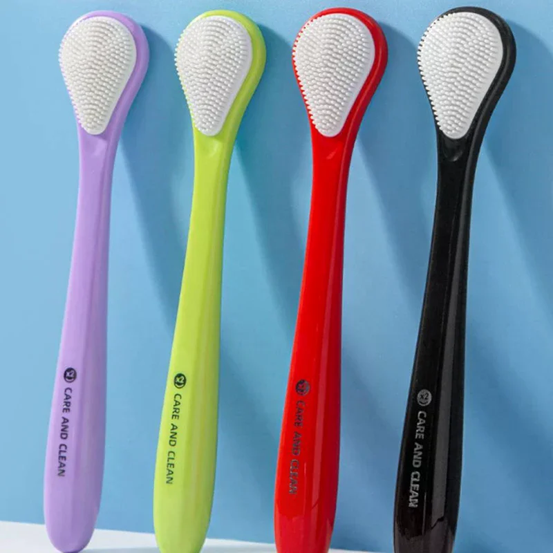 2-Pack Tongue Cleaning Brush - Double-Sided Tongue Scraper, Soft Purple, Keeps Breath Fresh, Removes Plaque Suitable For Couples