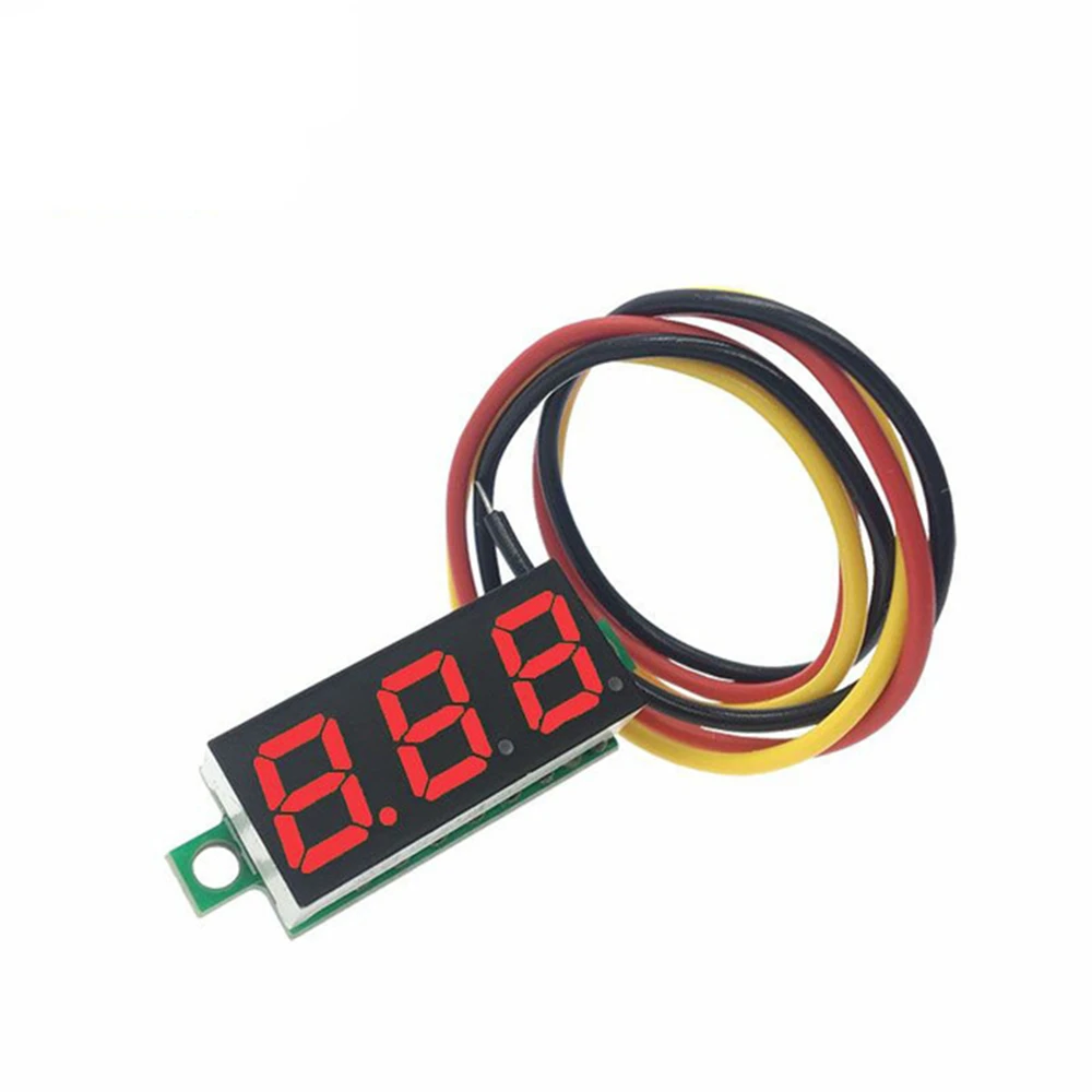 Digital Voltmeter DC 0V-100V LED Red Blue Green Yellow 0.28 Inch Voltage Meter  Power Volt Tester Detector for Auto Car