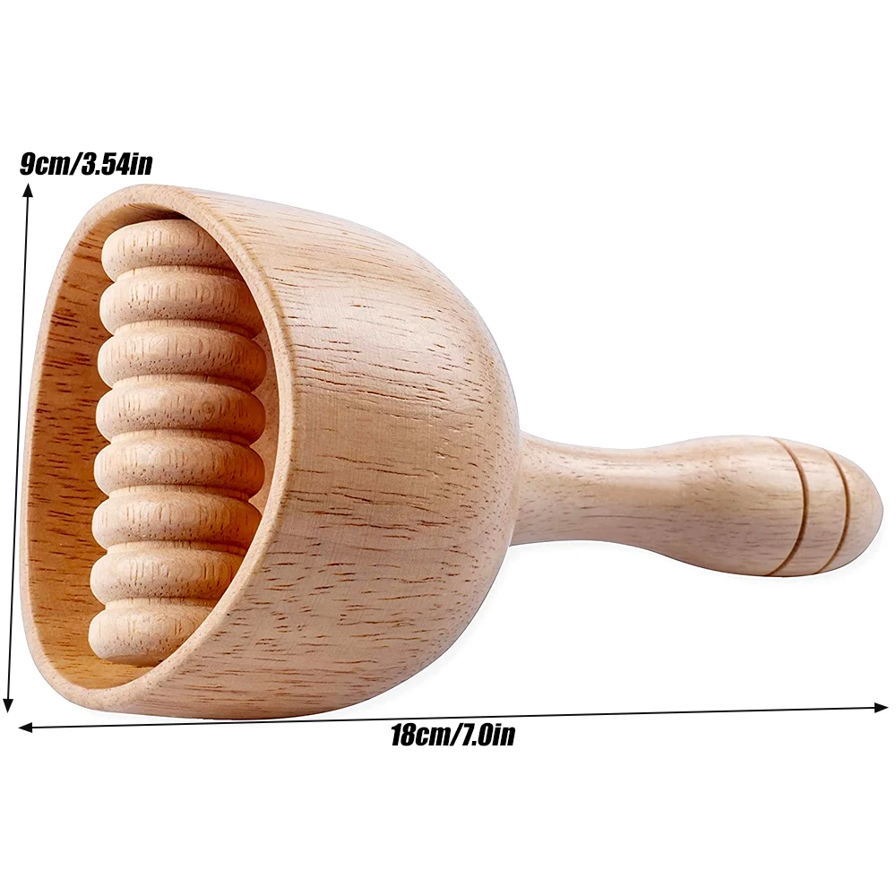 1Pcs Wooden Swedish Massage Cup - Manual Anti Cellulite Suction Cup, Wood Therapy, for Lymphatic Drainage, Body Sculpting Tool