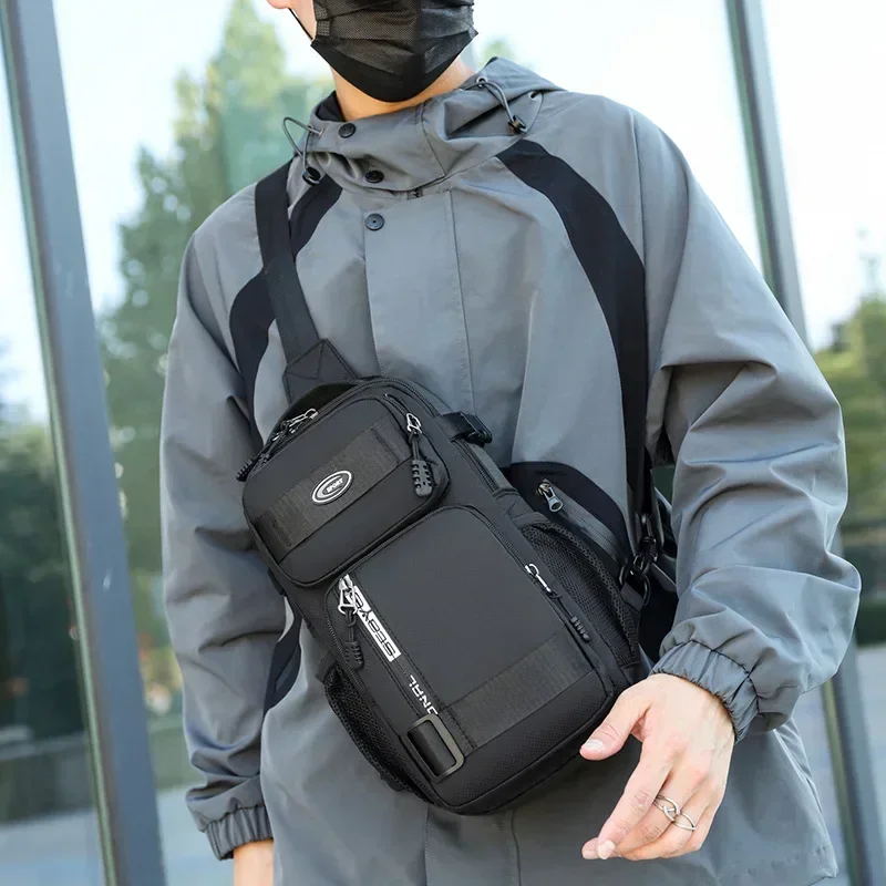 

Motorcycle Chest Bag For Men Casual Travel Large-capacity Chest Bag Fashion Trend Men's Shoulder Bag Crossbody Outdoor Backpack
