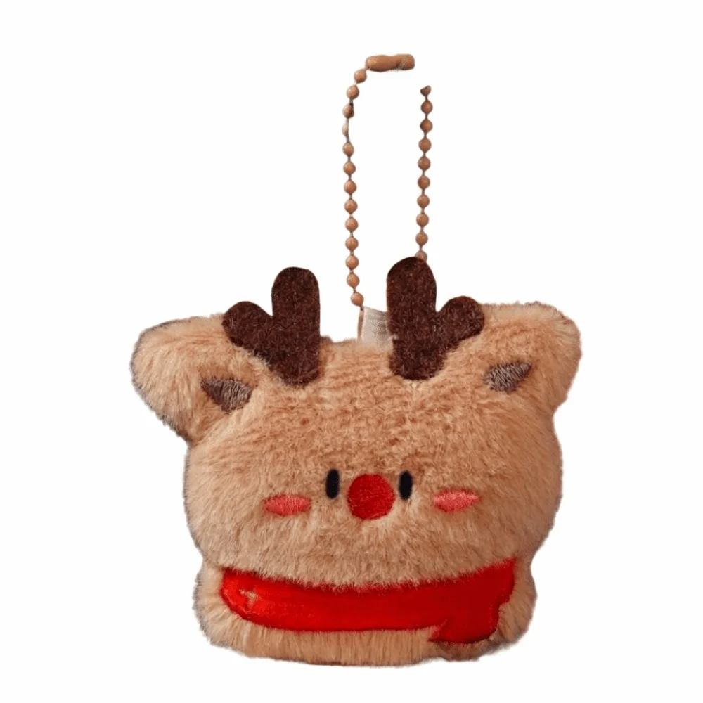 Cartoon Christmas Keychain Snowman Santa Claus Christmas Tree Pendants Christmas Decoration Backpack Hanging Plush Keyring