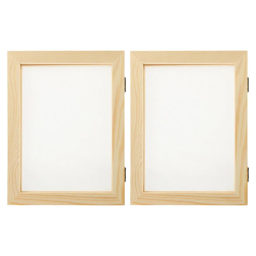 

2Pcs Wooden Paper Making Frame Kit Pine Wood DIY Screen for Handmade Paper Crafting Supplies Art Projects