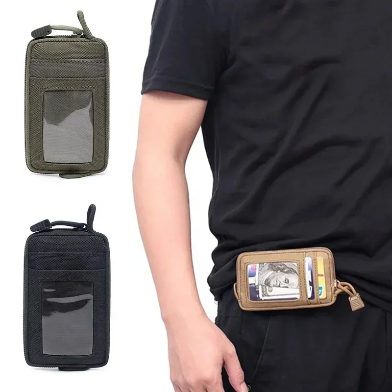 Tactical EDC Pouch Outdoor Key Purse Wallet Coin Purse With Card Slots Pack Zippers Camping Key Bag Waist Bag
