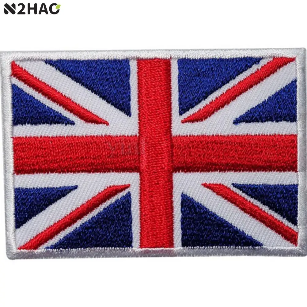 Infrared Reflective IR United Kingdom Flag Embroidery Patch Green Great Britain National UK GB Flags Patches Embroidered Badges