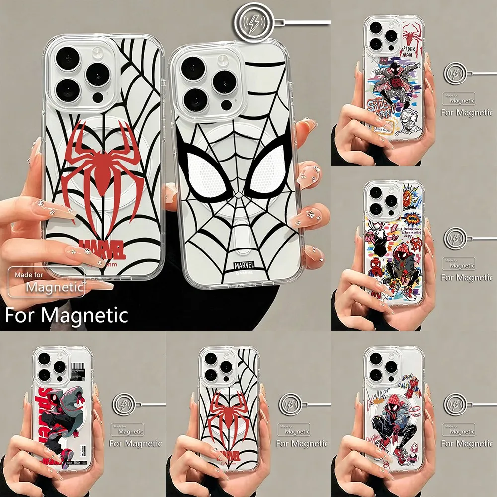 Magnetic Phone Case for Samsung Galaxy S25 S24 S23 S22 S21 S20 FE Edge Plus Ultra 5G Soft Clear TPU Cover Cool S-spiders Mans