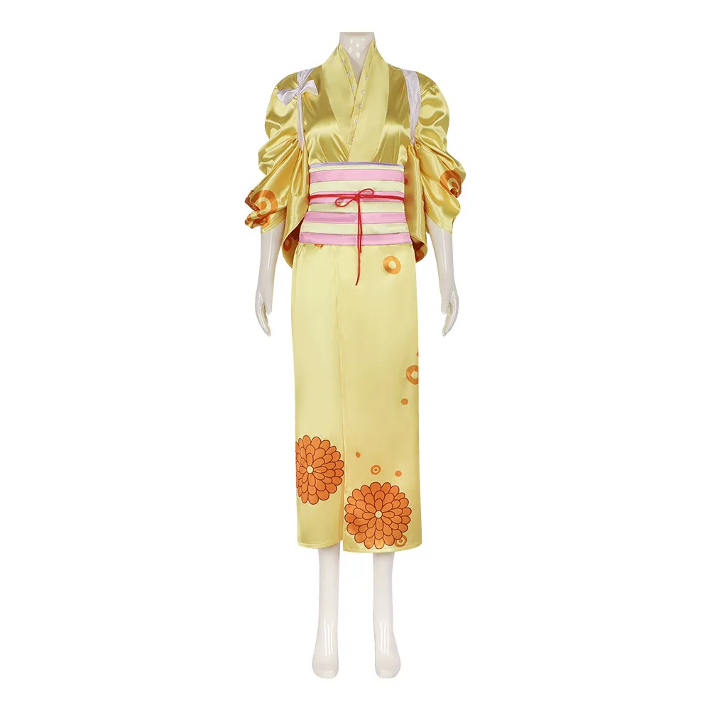 Yellow Sailor Outfit Anime Character Costume loween Kimono Set  Kiku No Sa Clothing for Women Stage Performance