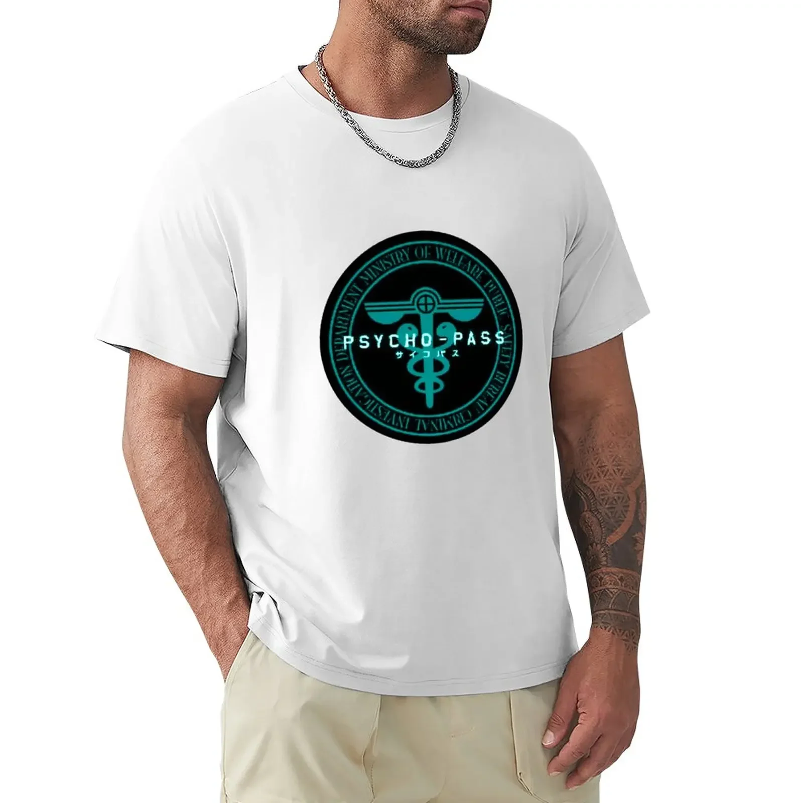 Psycho Pass Inspired Emblem T-Shirt anime blanks men clothing Blouse blanks cute tops Men's cotton t-shirt