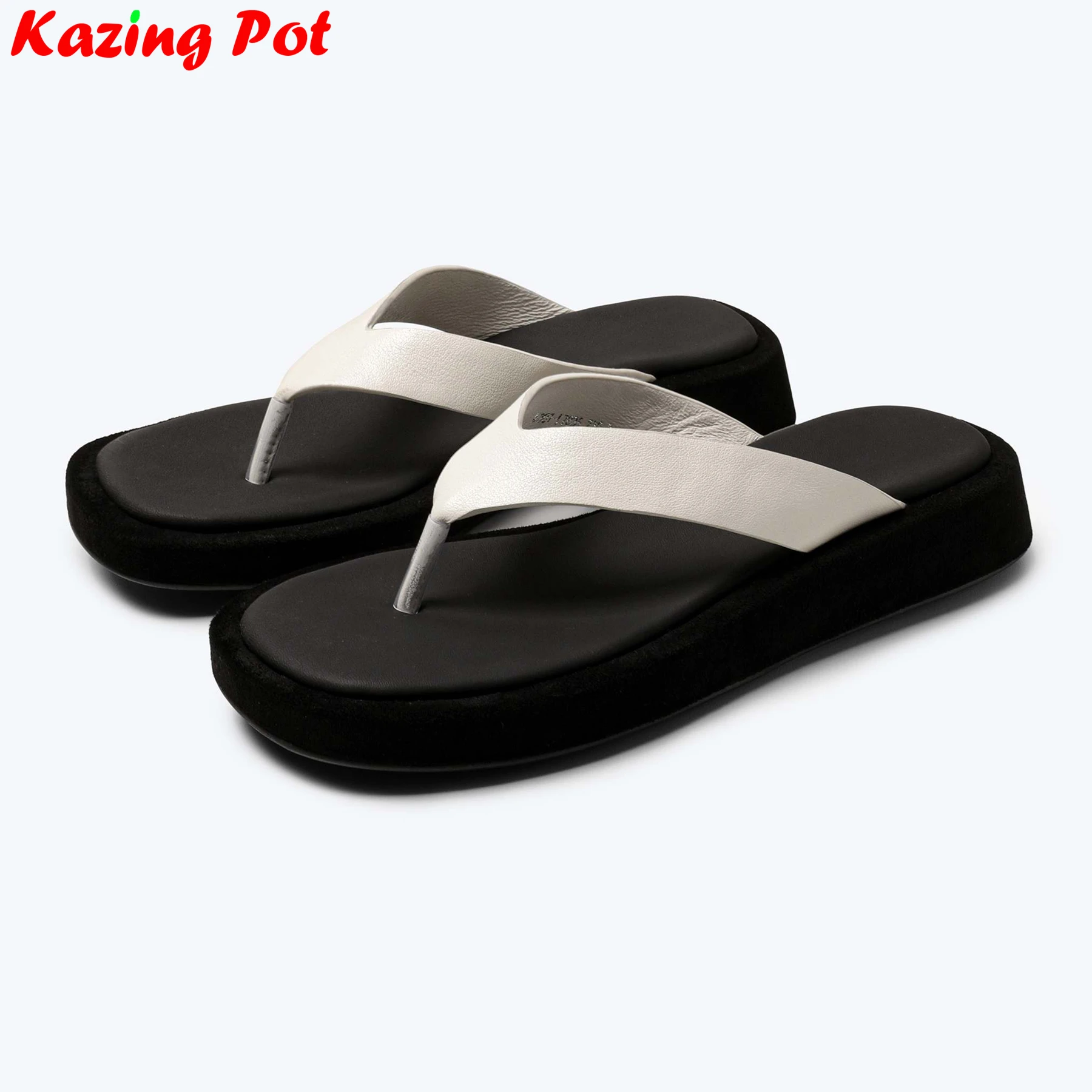 Krazing Pot Cow Leather Chic Mules Summer Shoes Concise Dating Sandals Slingback Party Flip Flops Brand Women Outside Slippers