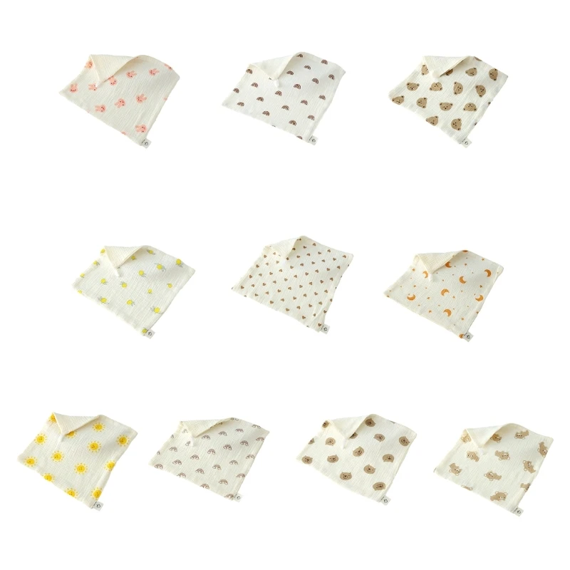 

Baby Washcloth Muslin Square Hand Towel Soft Reusable Newborn Face Towel 4-Layers Cartoon Baby Wash Cloths Shower Gift