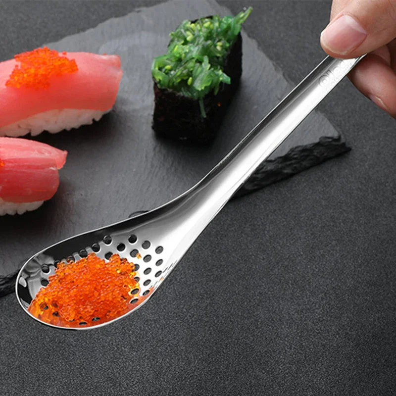 Colander Fish Seed Sauce Small Spoon Stainless Steel Roe    Molecular Cuisine Dedicated for Chefs