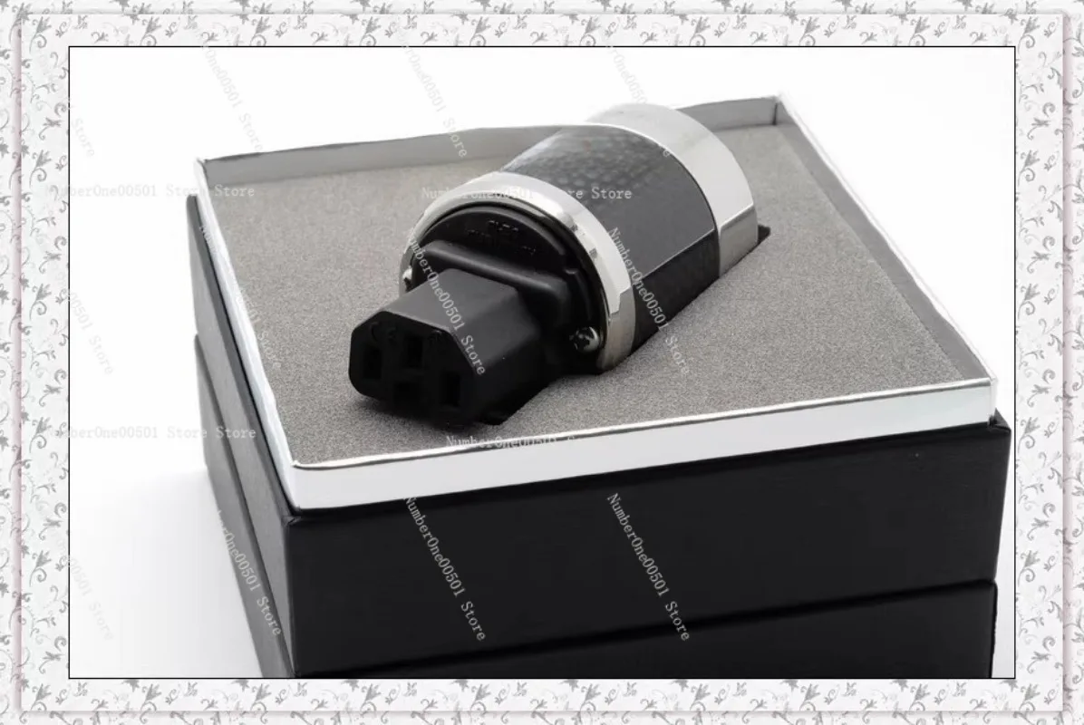 FI-50-R Rhodium Plated Carbon Fiber AC Power Plug Connector IEC Inlet for FURUTECH Type