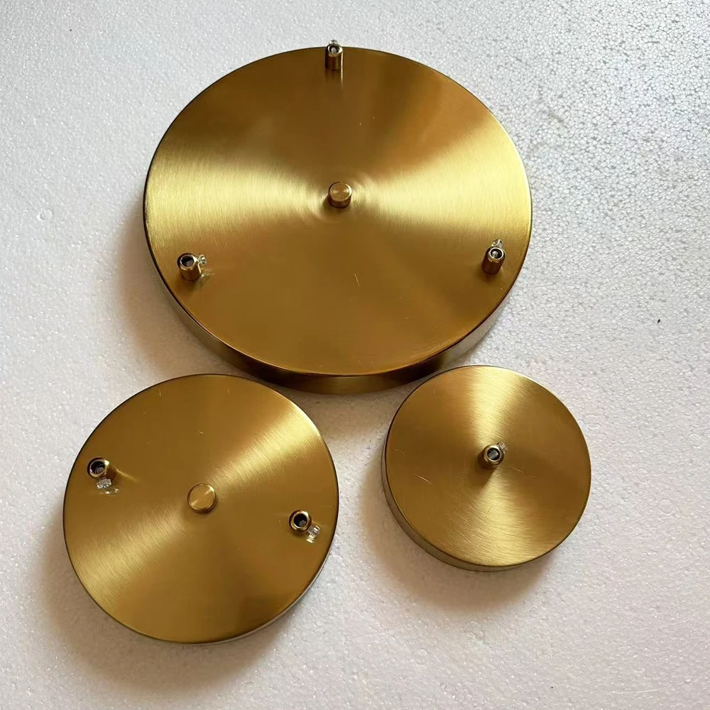 10/12/15/20/25/30cm Brass Ceiling Plate Wall Sconce LED Base Vintage Pendant Lamp Disc Base Ceiling Canopy+Lock Wire Lamp Base