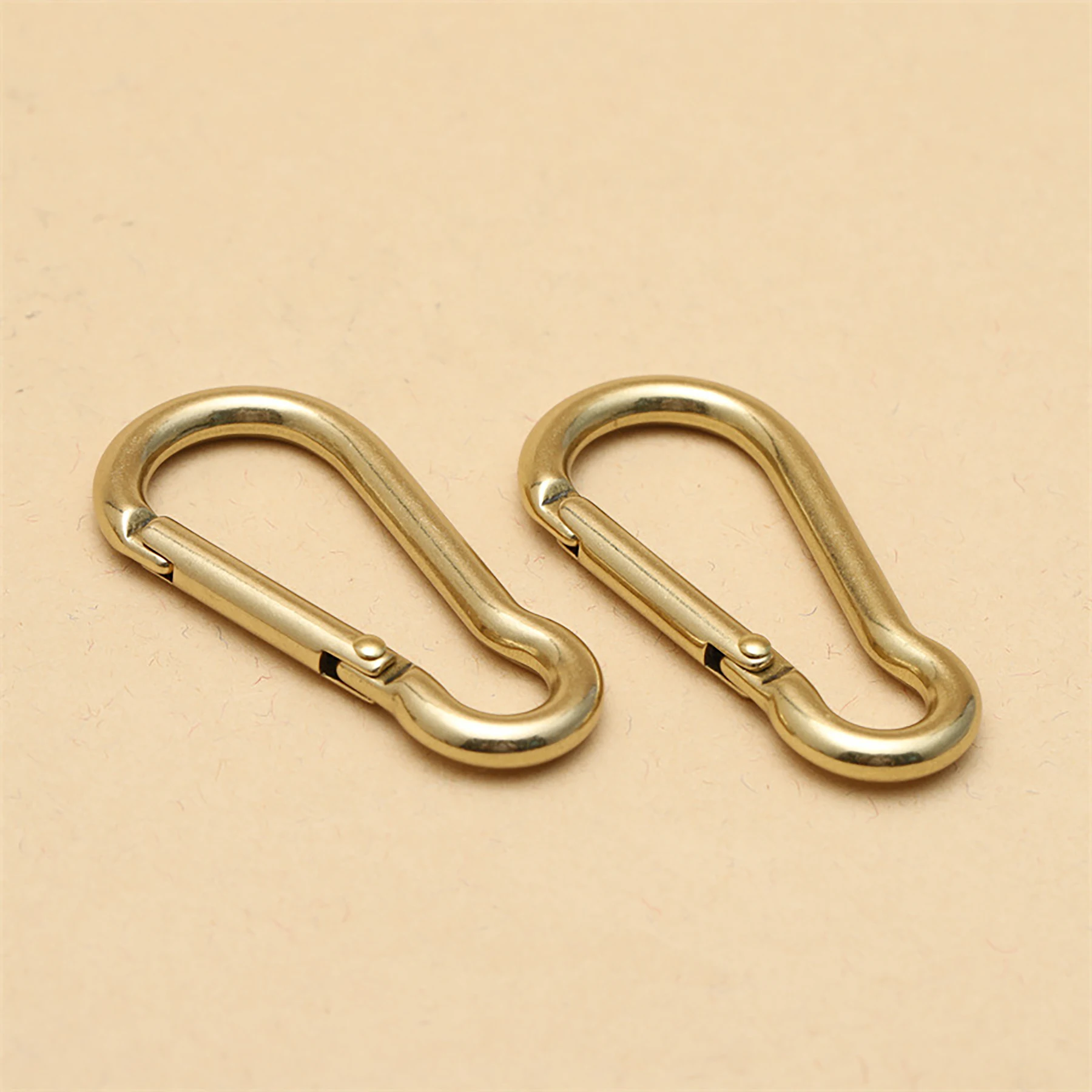 large 2.4 inch Solid brass B Oval Spring load quick release Snap carabiner keychains Hooks clip Purse Shoulder Strap EDC FOB