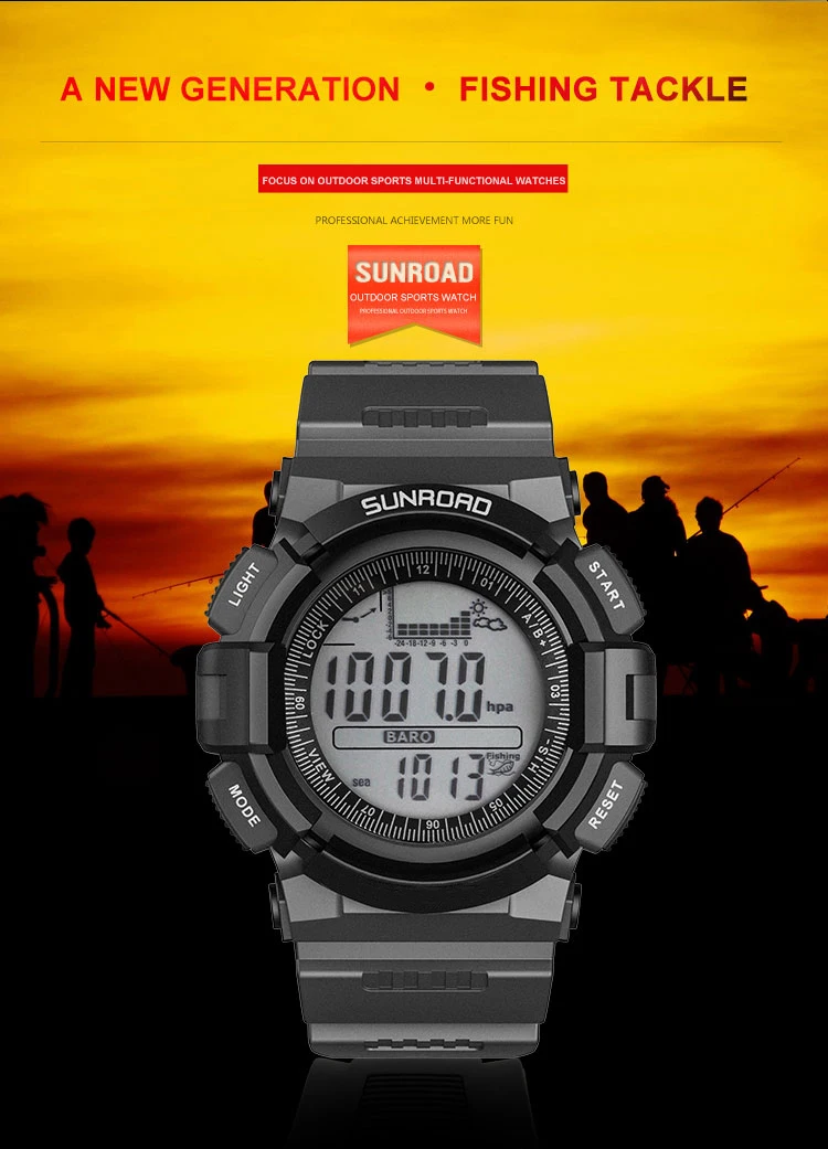 Sunroad Professional fishing watch Waterproof 220MAH Long Battery FR715 Outdoor Smart Sports Fishing Smart Watch For Men