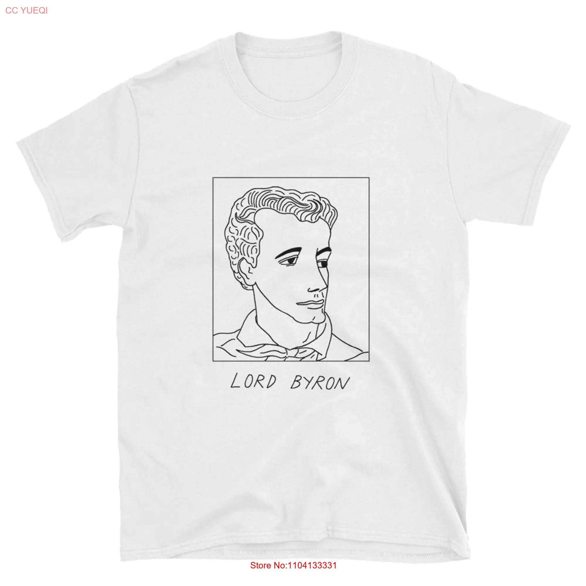 Badly Drawn Authors Lord Byron T Shirt FREE Worldwide Delivery long or short sleeves