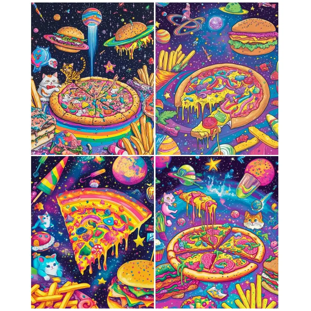 

GATYZTORY DIY Pictures By Number Pizza Burger Scenery Kits Painting By Numbers Food Paintings Art Drawing On Canvas Home Decor