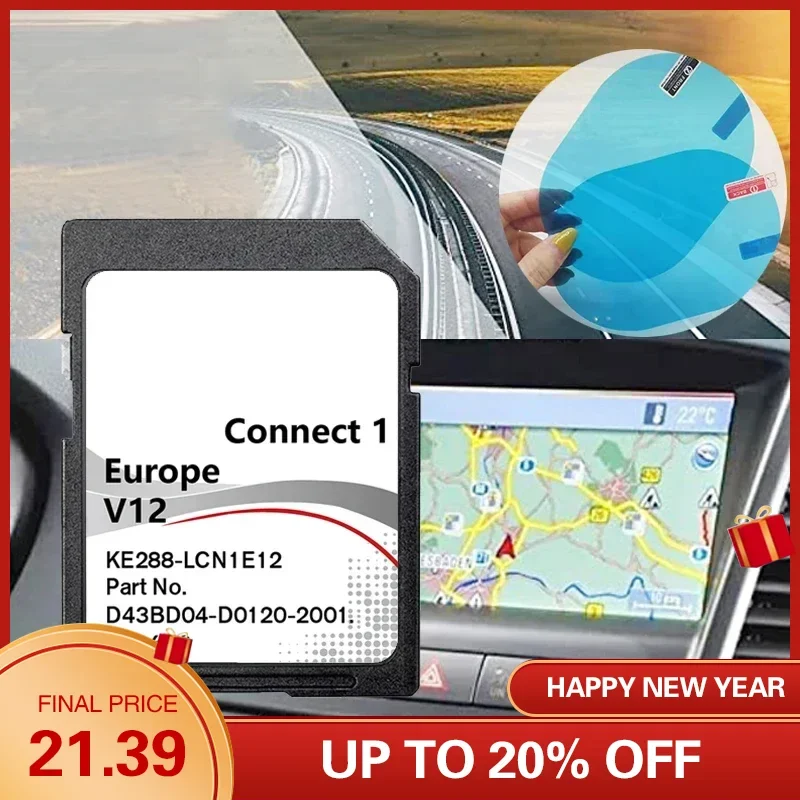 Genuine for Nissan Connect 1 V12 Update Latest Maps 2022 Sat Nav Memory SD Card Qashqai Juke with Anti Fog Reaview Stickers