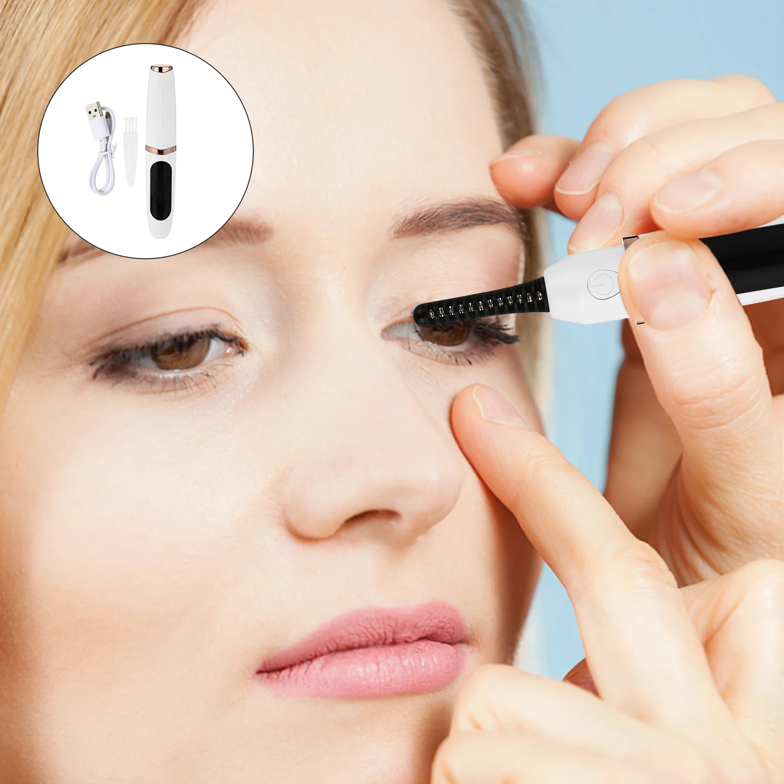 

1Set Portable Heated Eyelash Curler Electric Lash Curling Tool Intelligent Temperature Control Makeup Tool Lash Electric Curler