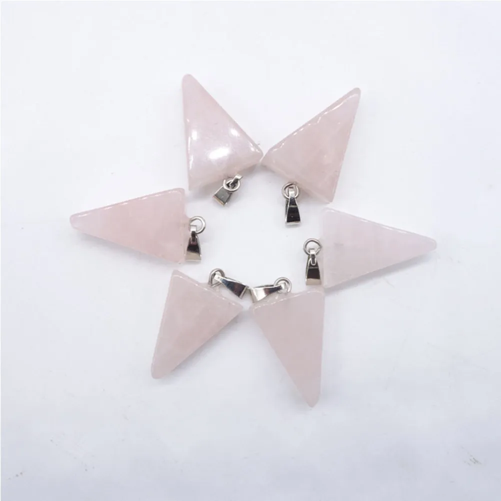 

10Pcs Mixed Stone Pendants Natural Crystal Geometric Triangle Pentagram Design Smooth Finish DIY Jewelry Making Craft Supplies