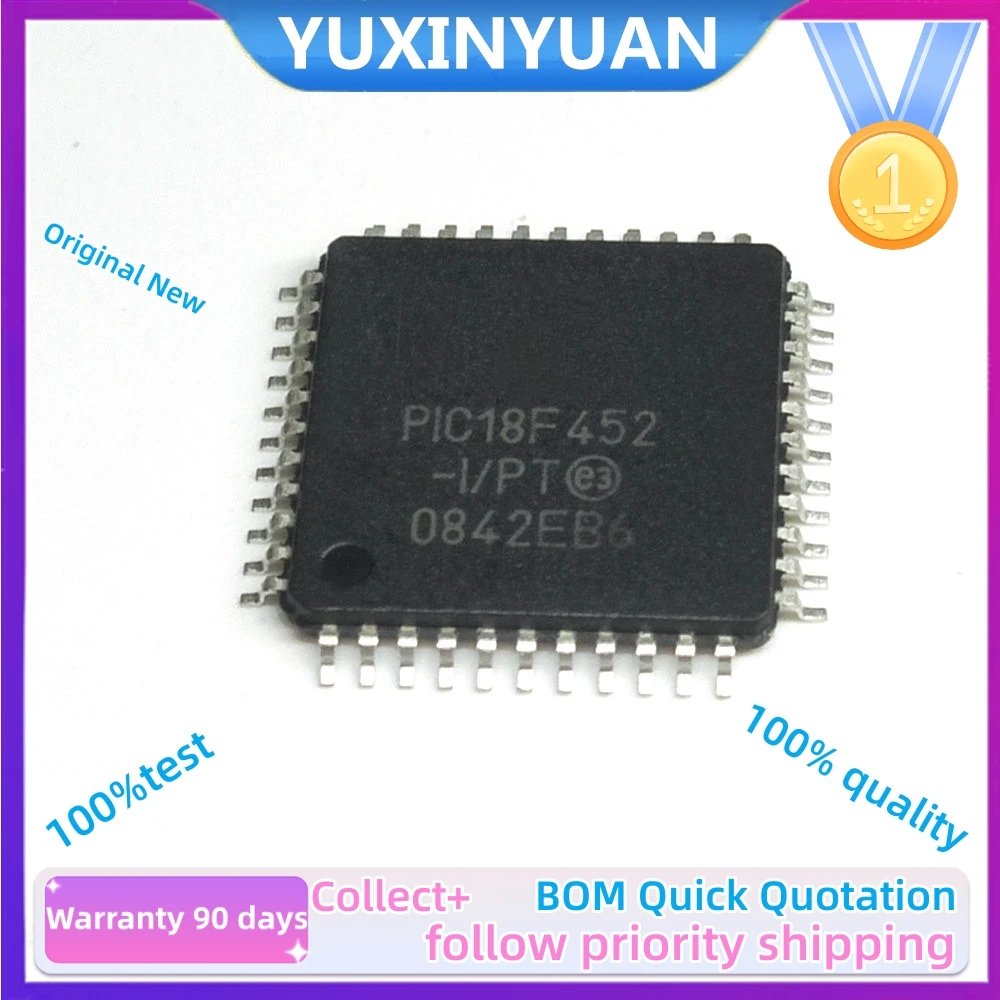 1PCS PIC18F452 PIC18F452-I/PT QFP44 28/40-pin High ,  FLASH Microcontrollers with 10-Bit A/D 18F452 QFP-44  IC in stock