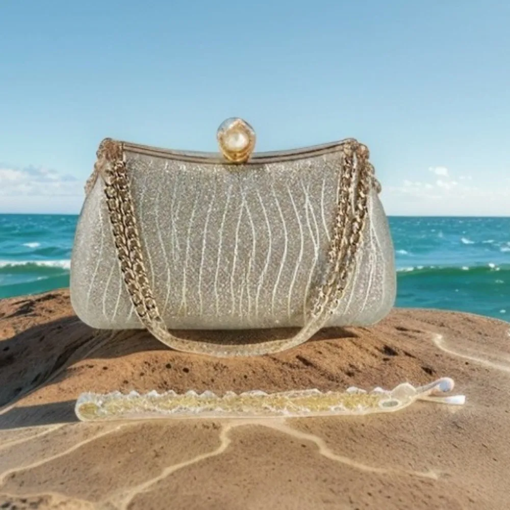 Bolso de lujo de cadena doble portátil con diamantes para mujer, tipo clutch para banquetes, versátil, de un solo hombro y bandolera