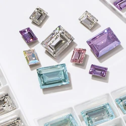 Different Colors Rectangle Shine Fancy Stones Crystals Nail Rhinestones K9 Fancy Diamond for Jewelry Garment Design