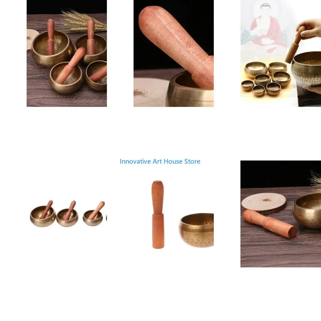 E1PC Tibetan Buddhism Singing Bowl Hand Hammered Yoga Copper Meditation Gift