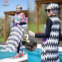 Burkini muslim swimwear abaya mujer musulmana hijab turbante bañador manga larga Traje de baño modesto musulmán para mujer, bañador Hijab, ropa de baño para mujer, Burkini de manga larga