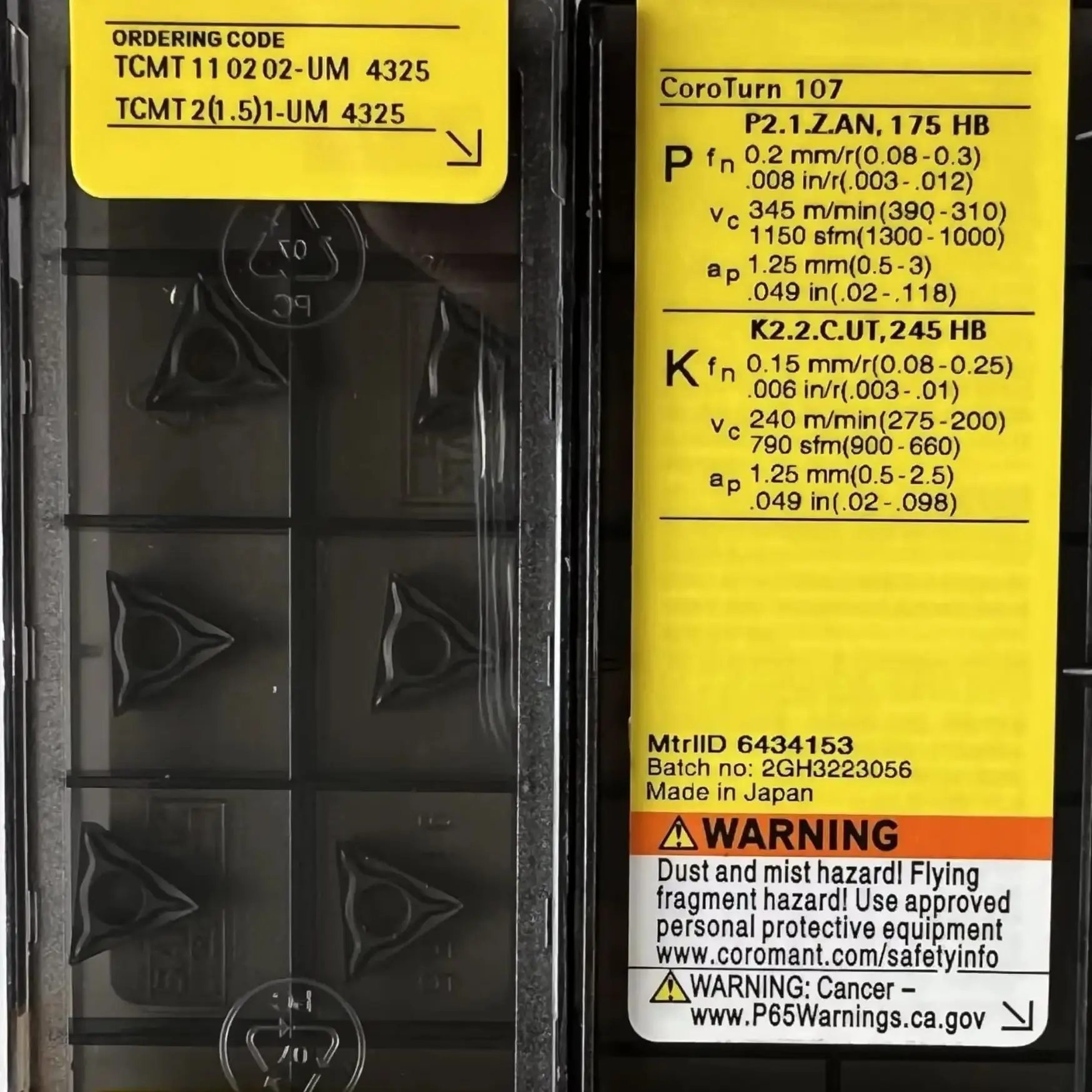 

TCMT110202-UM 4325 /Alloy blade 10 PCS