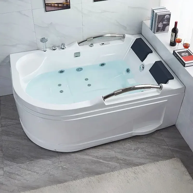 

Hot sales Elegant acrylic double bathtub thermostatic bubble various skirts three or four fashionable bathroom bathtub design