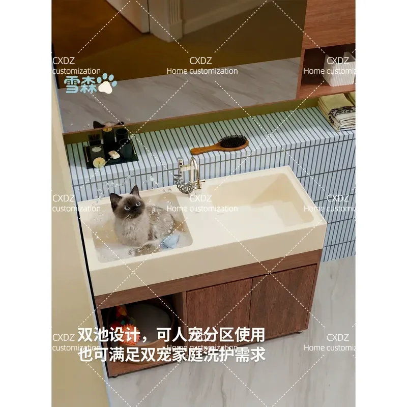 Pet Grooming Bath Tub for Dogs and Cats High Low Pressure Shower Spa Washing Station Professional Pet Care Equipment