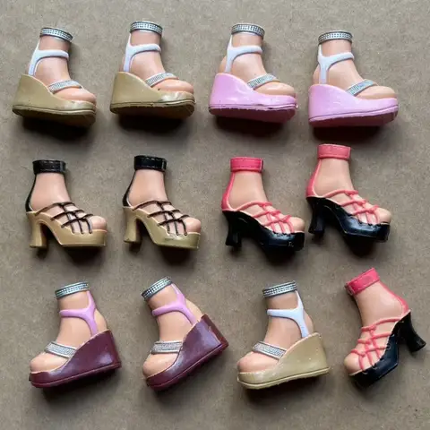Old Version Doll Shoes for Slim Barbee Blyth Feet Dancing Female Doll Rare Collection DIY Dressing Accessories Parts