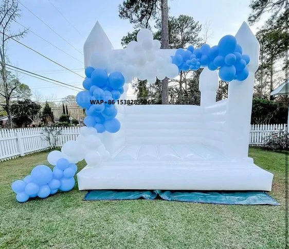 

White Bounce House Commercial Luxury White Wedding Bouncer Jumping Inflatable Castle