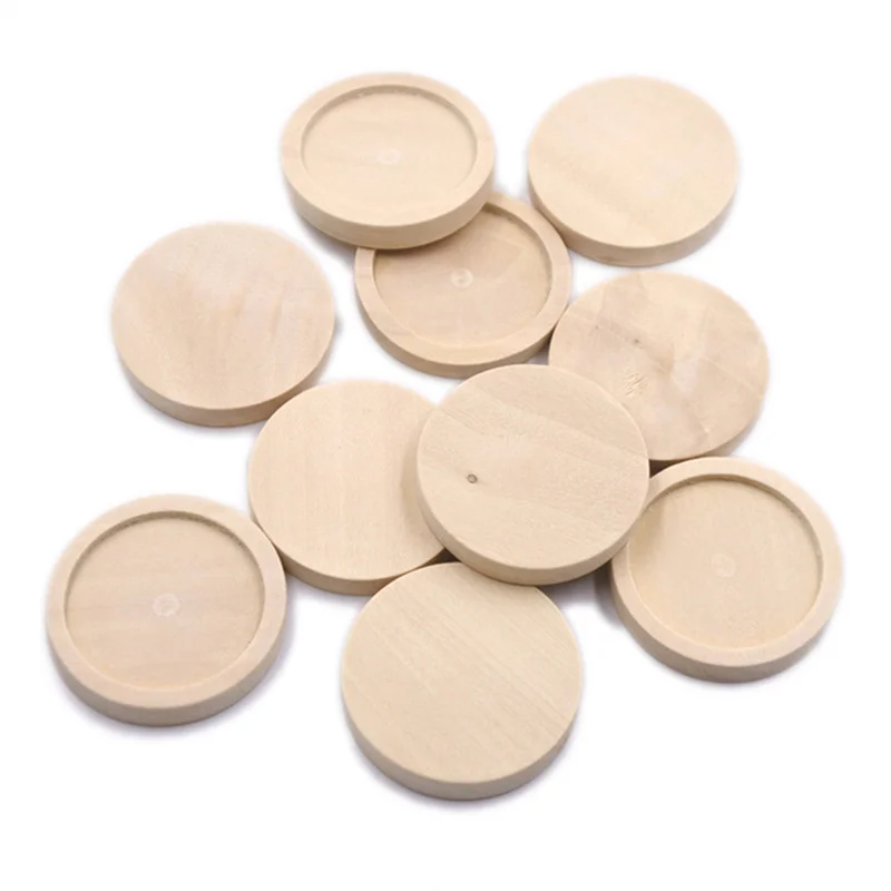 10pcs 30mm/35mm Wood Circles Unfinished Birch Plaques Wooden Circles for Crafts and Blank Sign Rounds