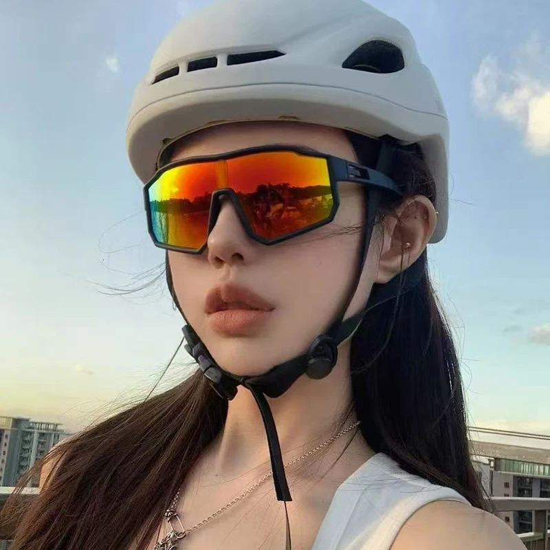 

Motorcycle 2pcs Men Women Outdoor MTB Cycling Sun Glasses Sports Colorful Glasses Full Frame Popular Punk Windproof Goggle UV400