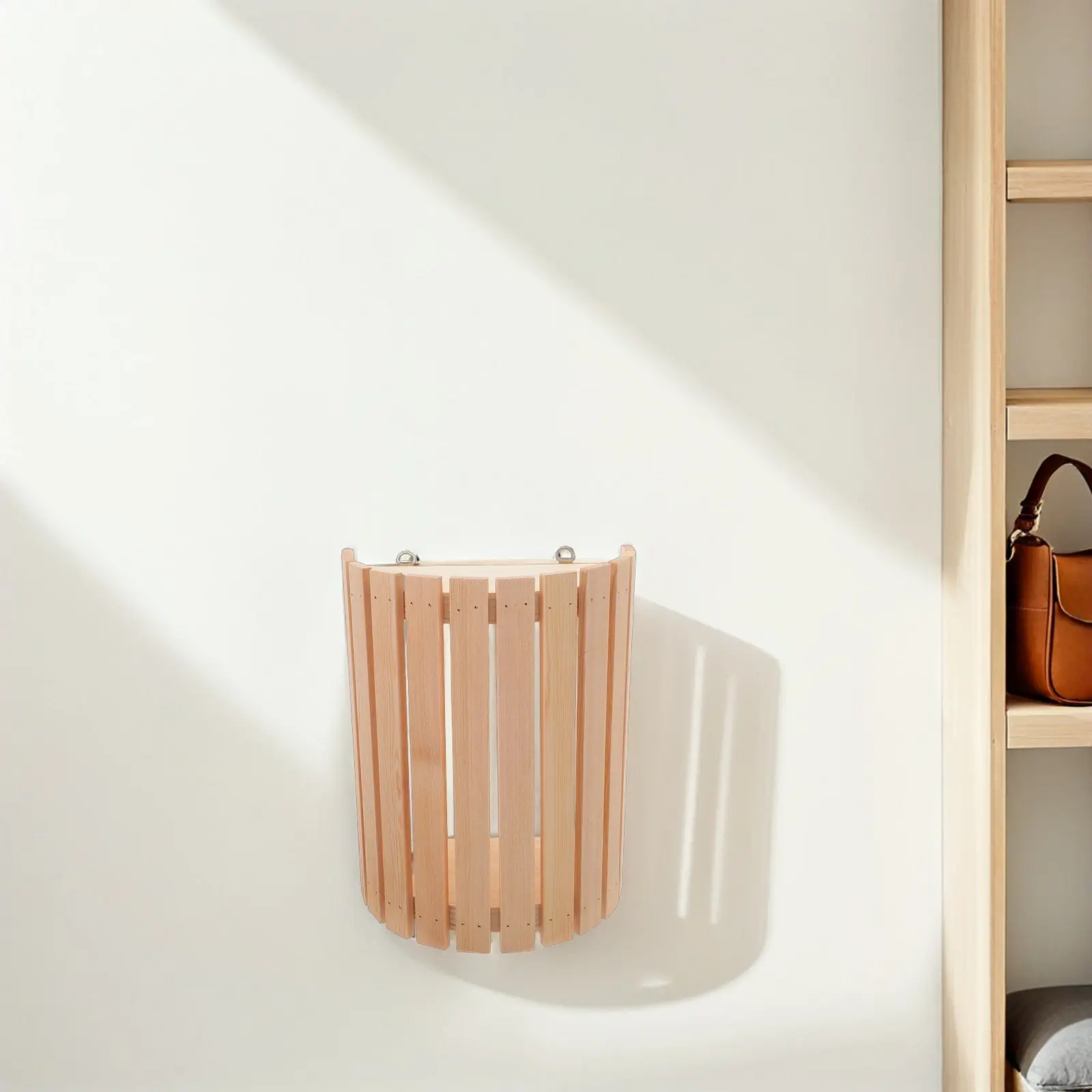 Sauna Room Lampshade Wooden Semi-Cylindrical Rustic Light Cover for Steam Room Spa Decor High Temp Resistant Wood Slat Lamp