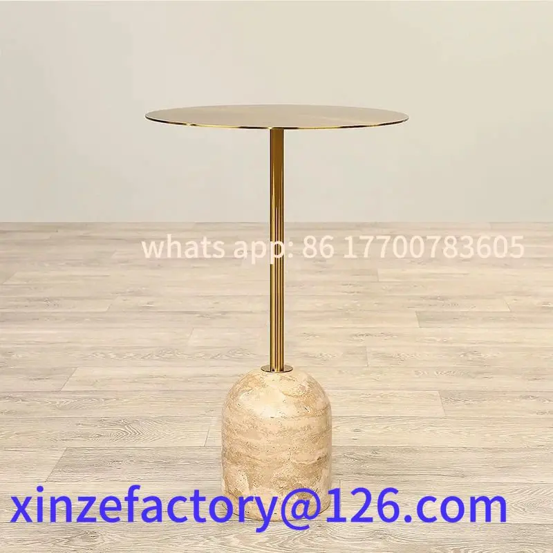 

Customizable Nordic Coffee Table Light Luxury Marble Stainless Steel Table Home Living Room Sofa Side Tables