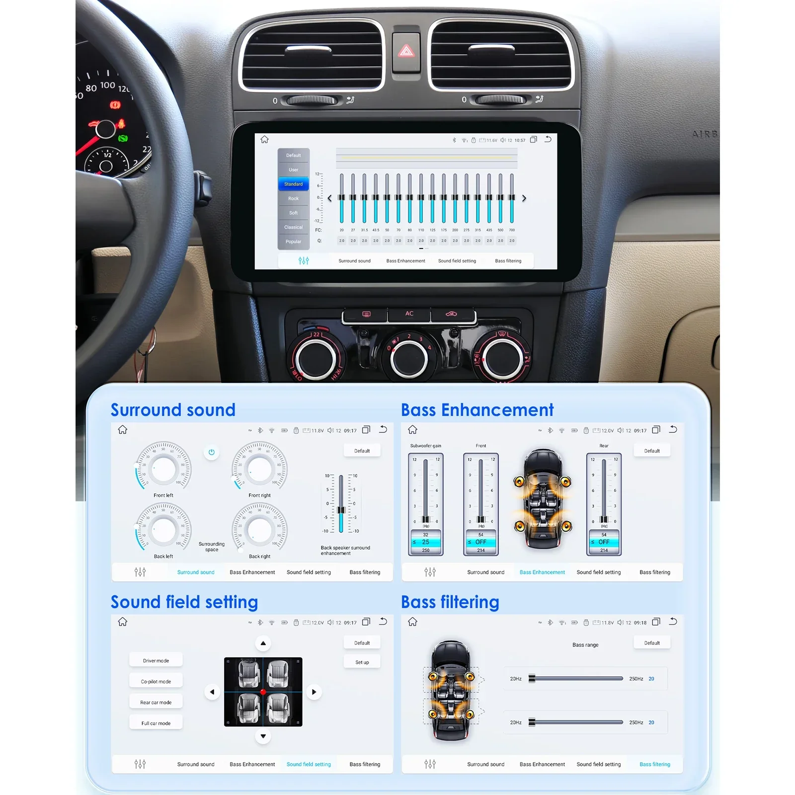10.33 2Din Carplay Android Car Radio for Volkswagen Golf 5 6 Polo Passat B6 B7 CC Skoda Jetta Multimedia Car Intelligent Systems